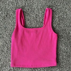 Wild fable ribbed pink scoop neck tank top
